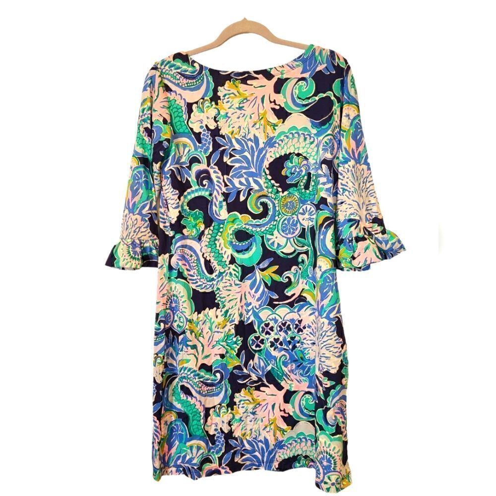 Lilly Pulitzer Sophie Ruffle Dress UPF 50 in Sirens and Spirits | M - Picture 5 of 10